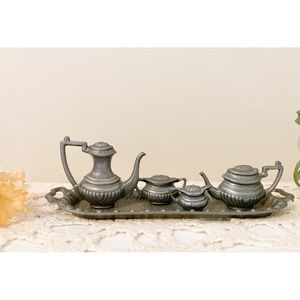 Vintage Miniature Doll House Tea Set 5 Pieces 1970s